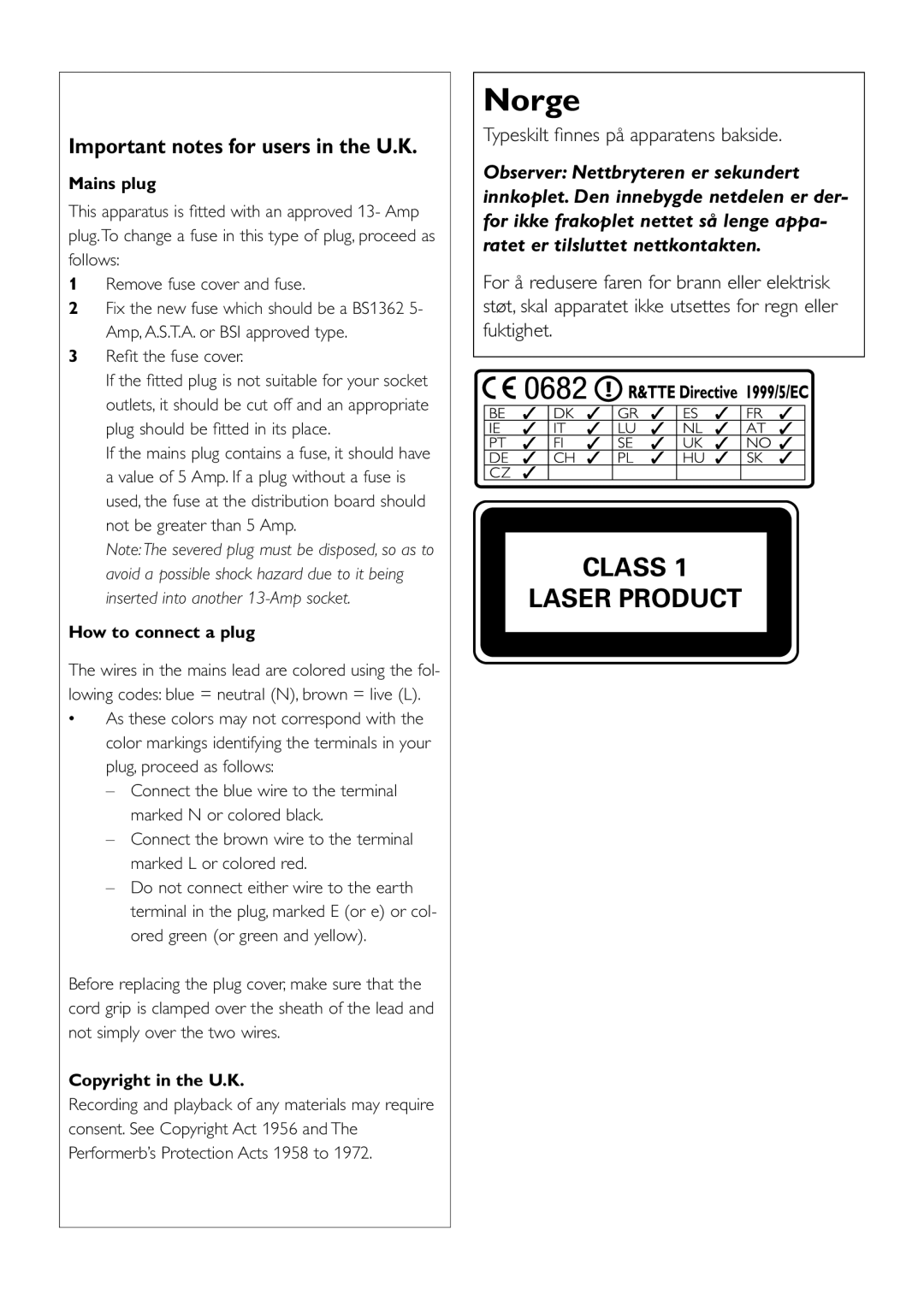 Philips WAS7500/37 user manual Norge 