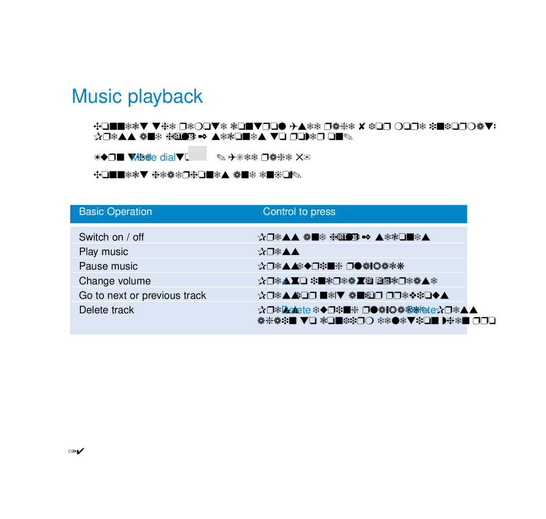 Philips wearable digital camcorder user manual Music playback 