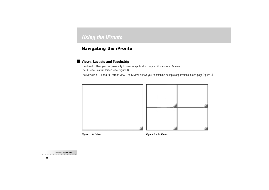 Philips Wireless Equipment Box manual Navigating the iPronto, Views, Layouts and Touchstrip 