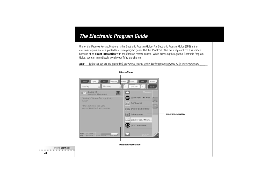 Philips Wireless Equipment Box manual Electronic Program Guide 