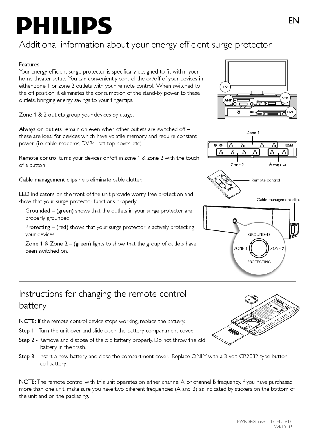 Philips SPP5107C/17, Wk10113 manual Additional information about your energy efficient surge protector 