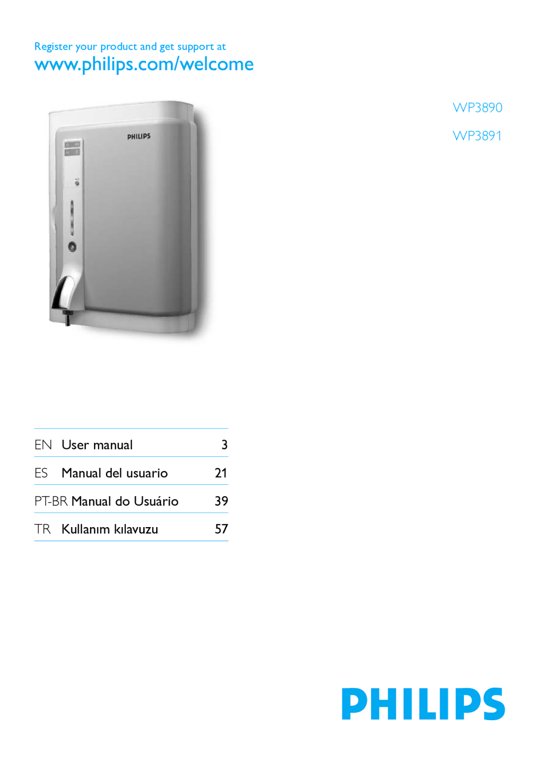 Philips user manual WP3890 WP3891 