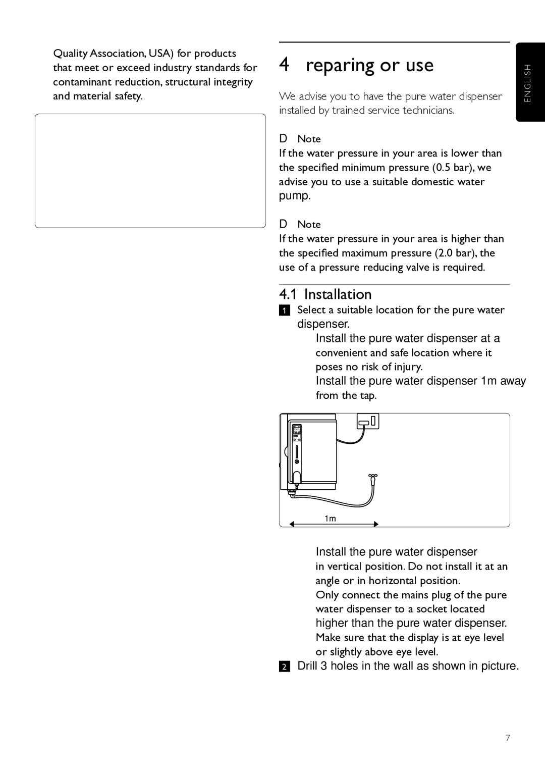 Philips WP3890, WP3891 user manual Preparing for use, Installation 