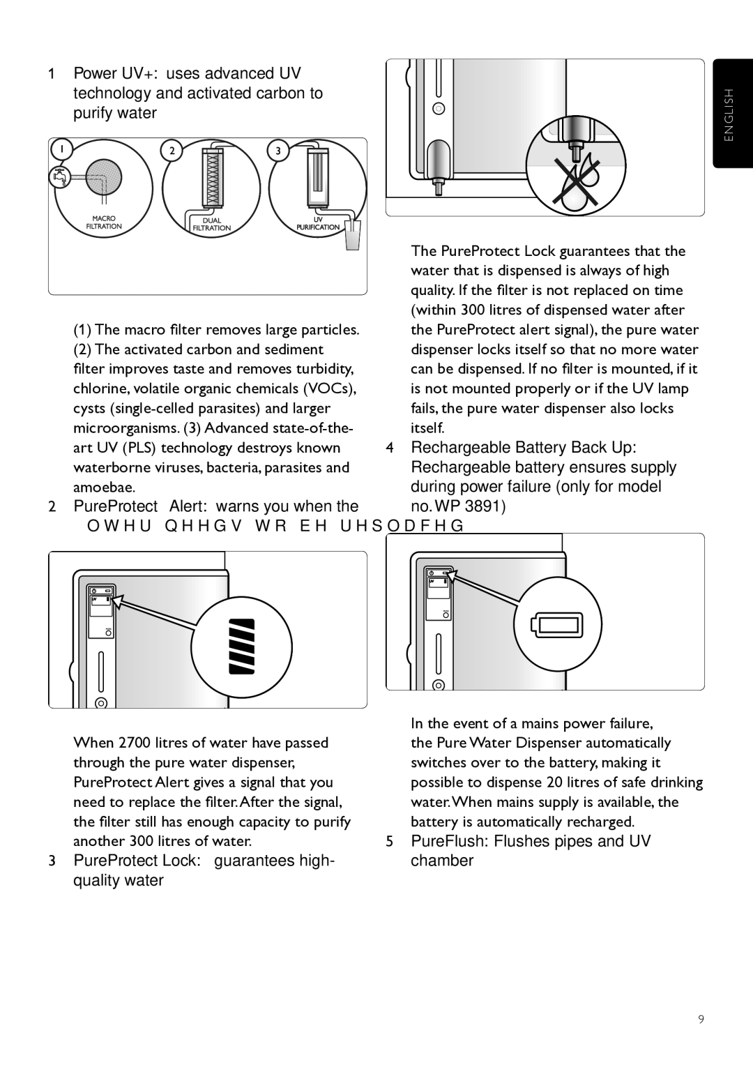 Philips WP3890, WP3891 user manual Activated carbon and sediment, PureProtect Lock guarantees high- quality water 