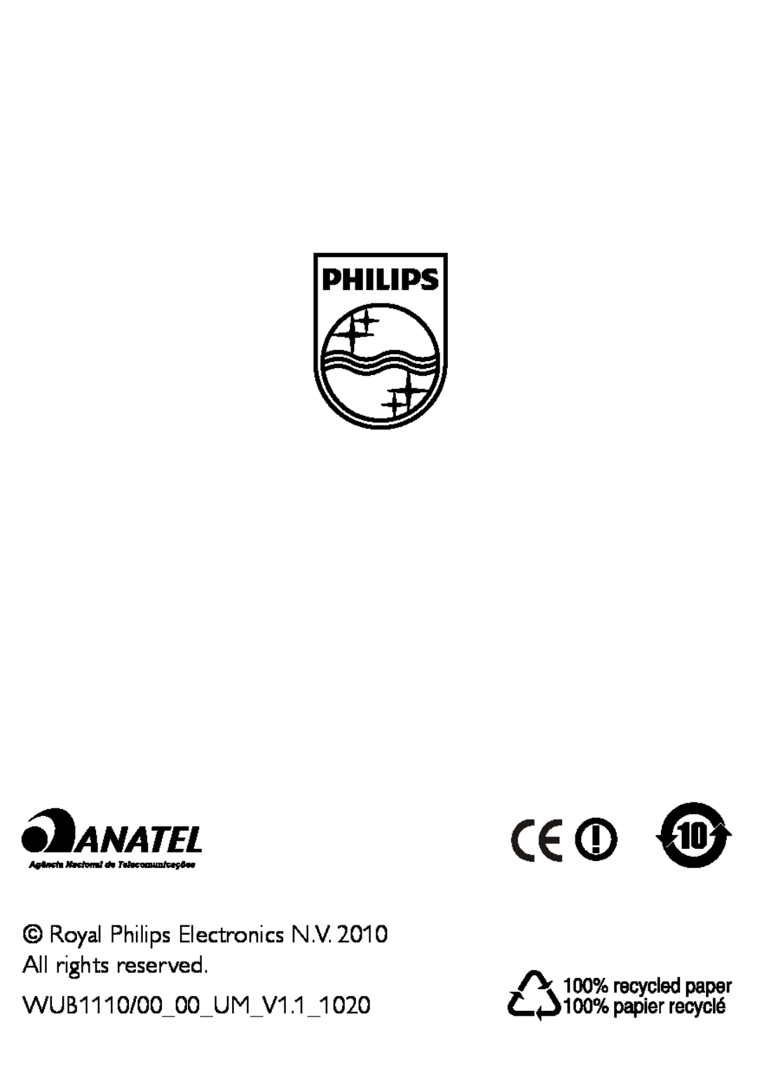 Philips user manual WUB1110/00 00 UM 