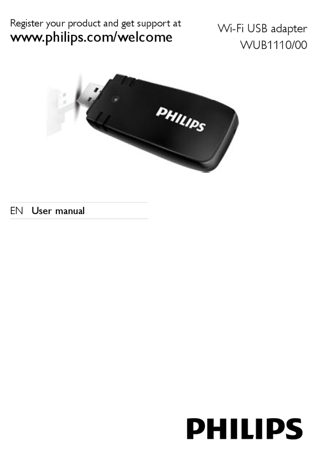 Philips WUB1110/00 user manual Www1philips1com/welcome 