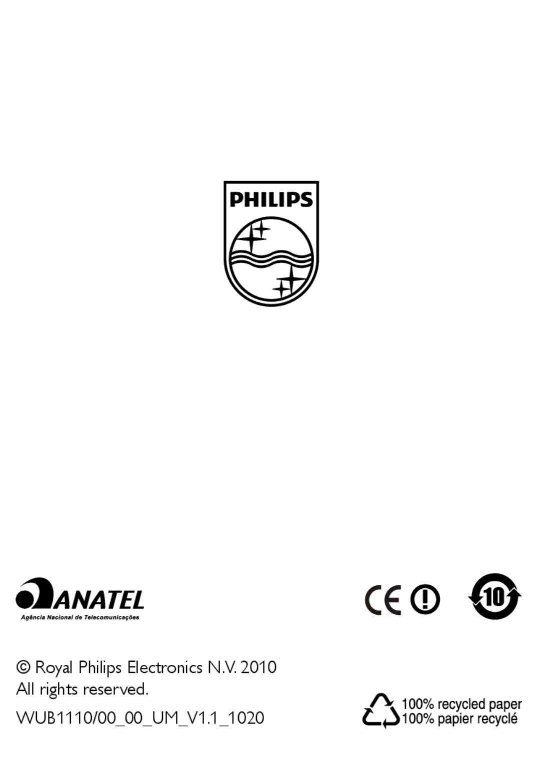 Philips WUB1110/00 user manual 