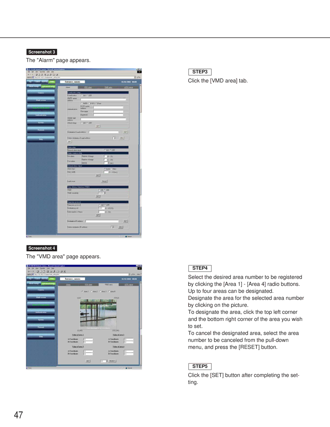 Philips WV-NM100 operating instructions Alarm page appears 