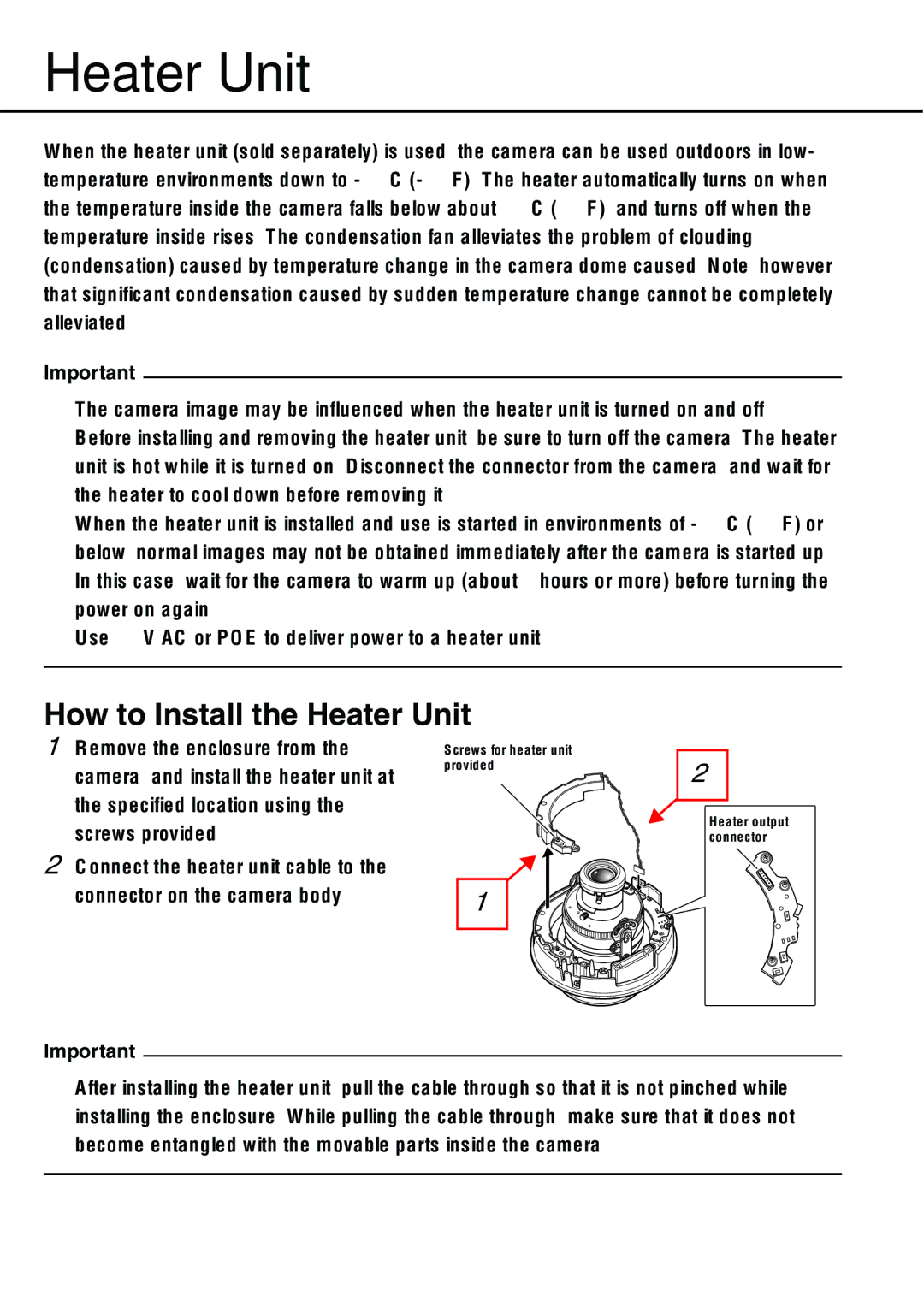 Philips WV-NW484S operating instructions How to Install the Heater Unit 