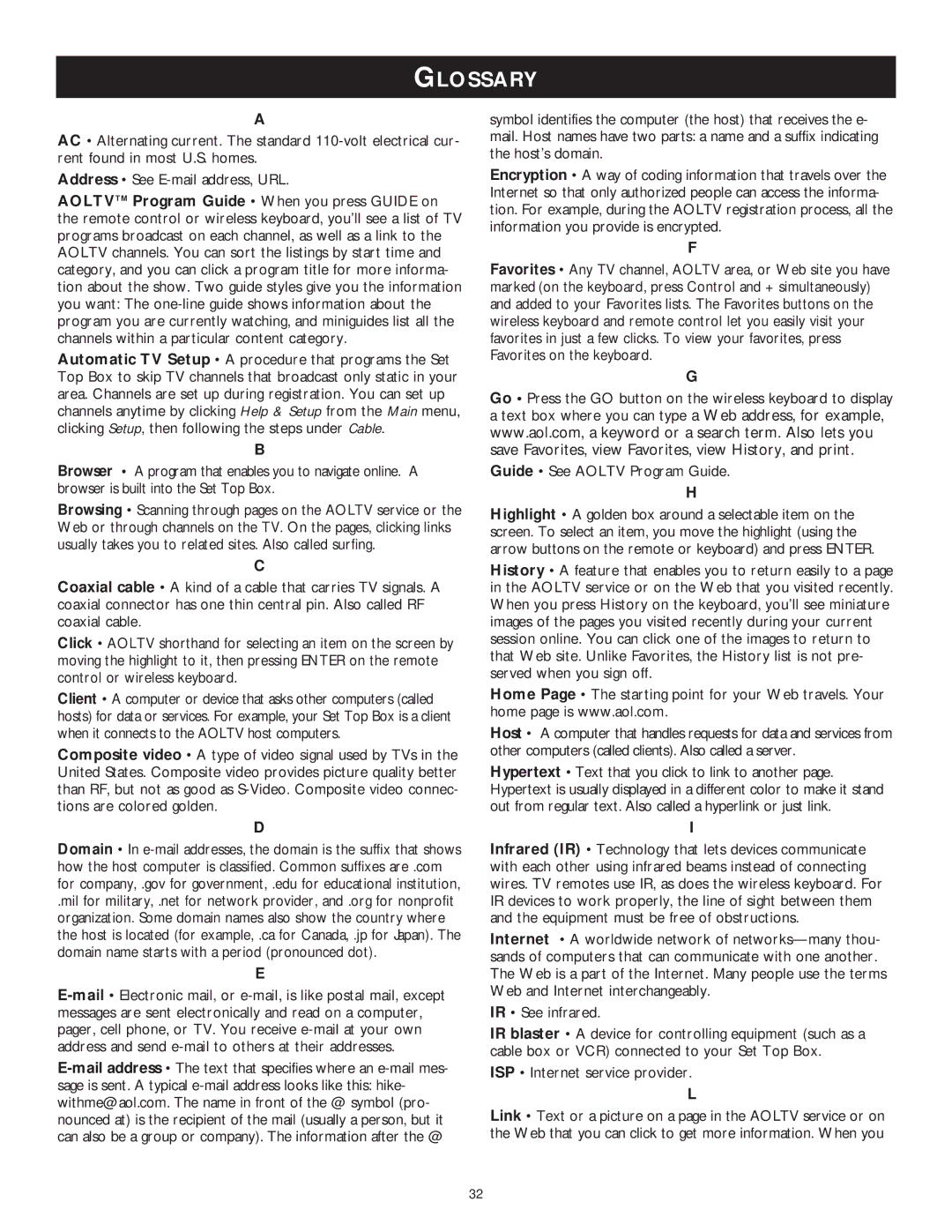 Philips WVH111 user manual Glossary 