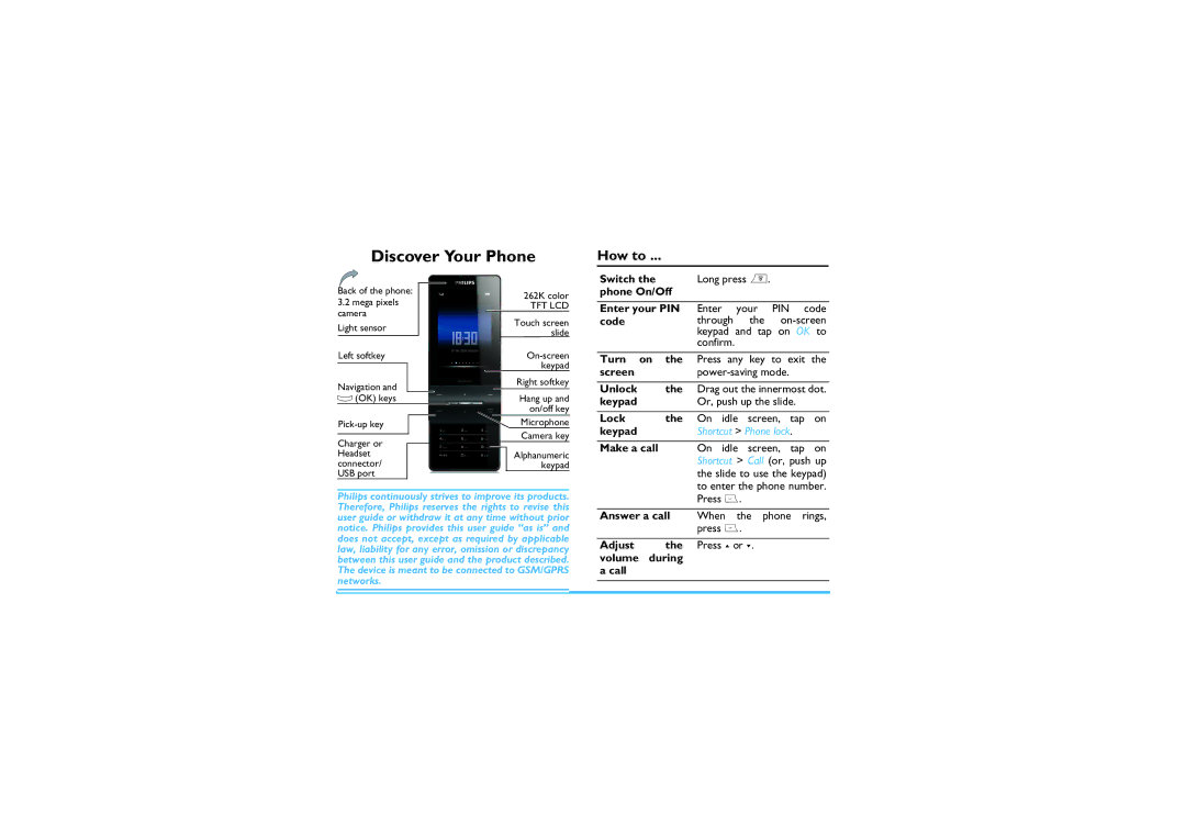 Philips X810 manual Discover Your Phone, How to 