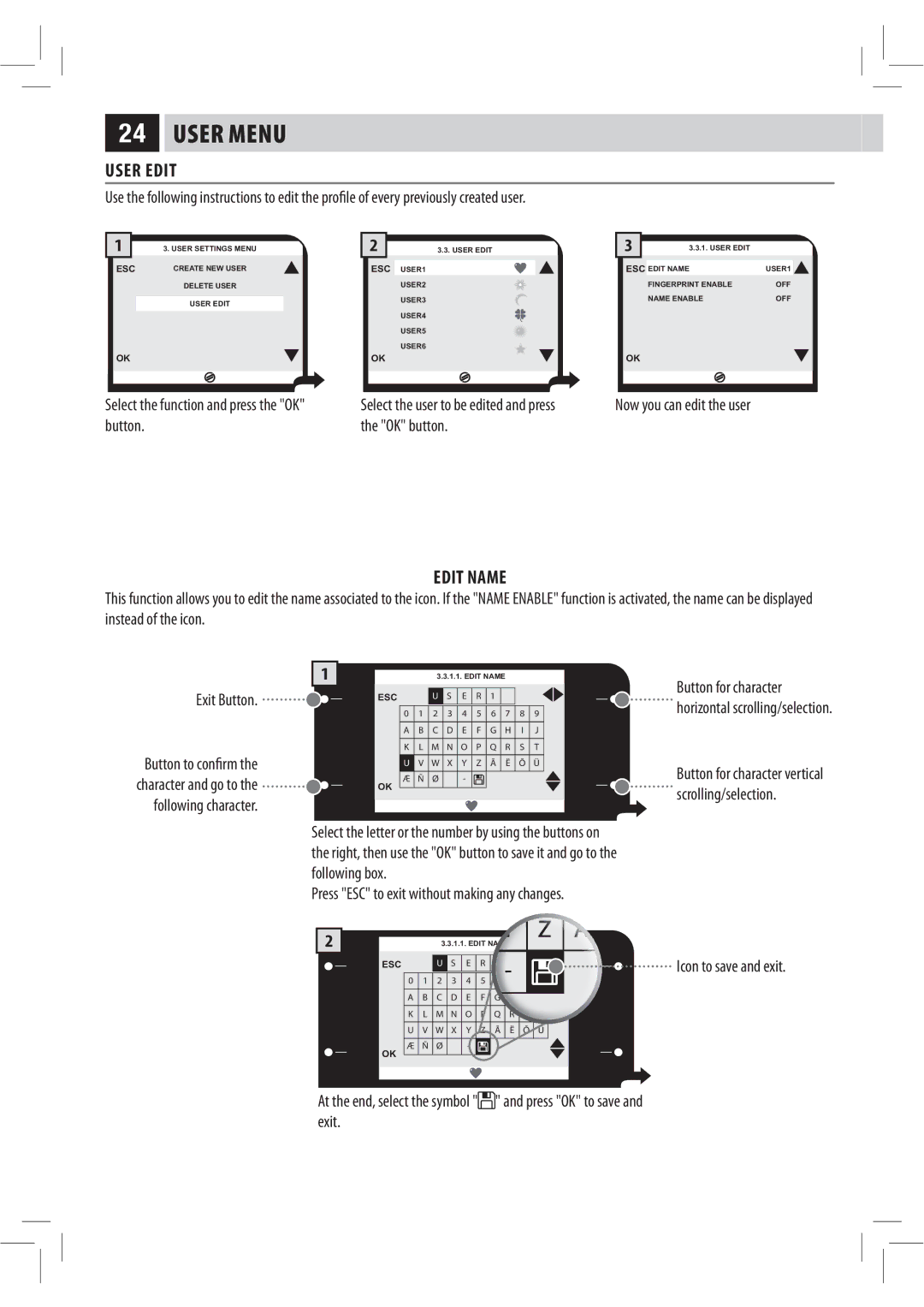 Philips XELSIS, HD8946 manual User Edit, Edit Name, UIF0,CVUUPO, GpmmpxjohCpy 