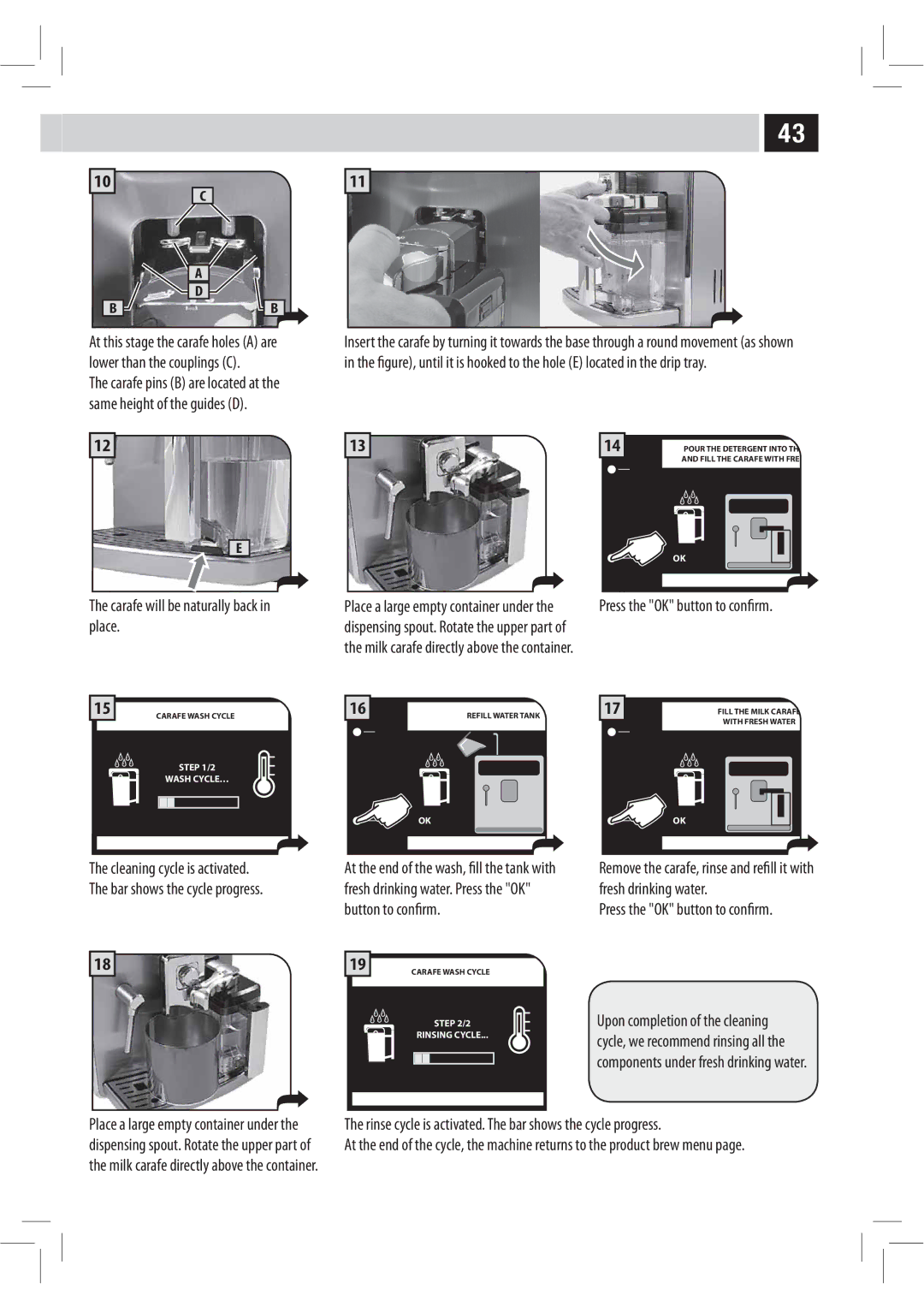 Philips HD8946, XELSIS manual UifNjmlDbsbgfEjsfdumzBcpwfUifDpoubjofs, 3FNPWFUIFDBSBGFSJOTFBOESFöMMJUXJUI 