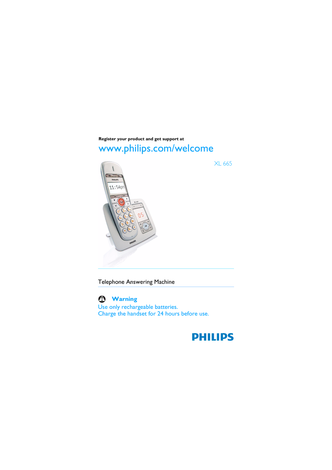 Philips XL 665 manual Telephone Answering Machine 