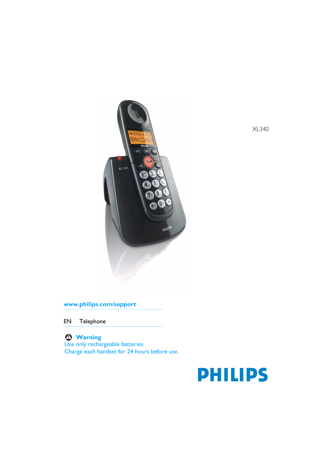 Philips manual XL340 EN Telephone 