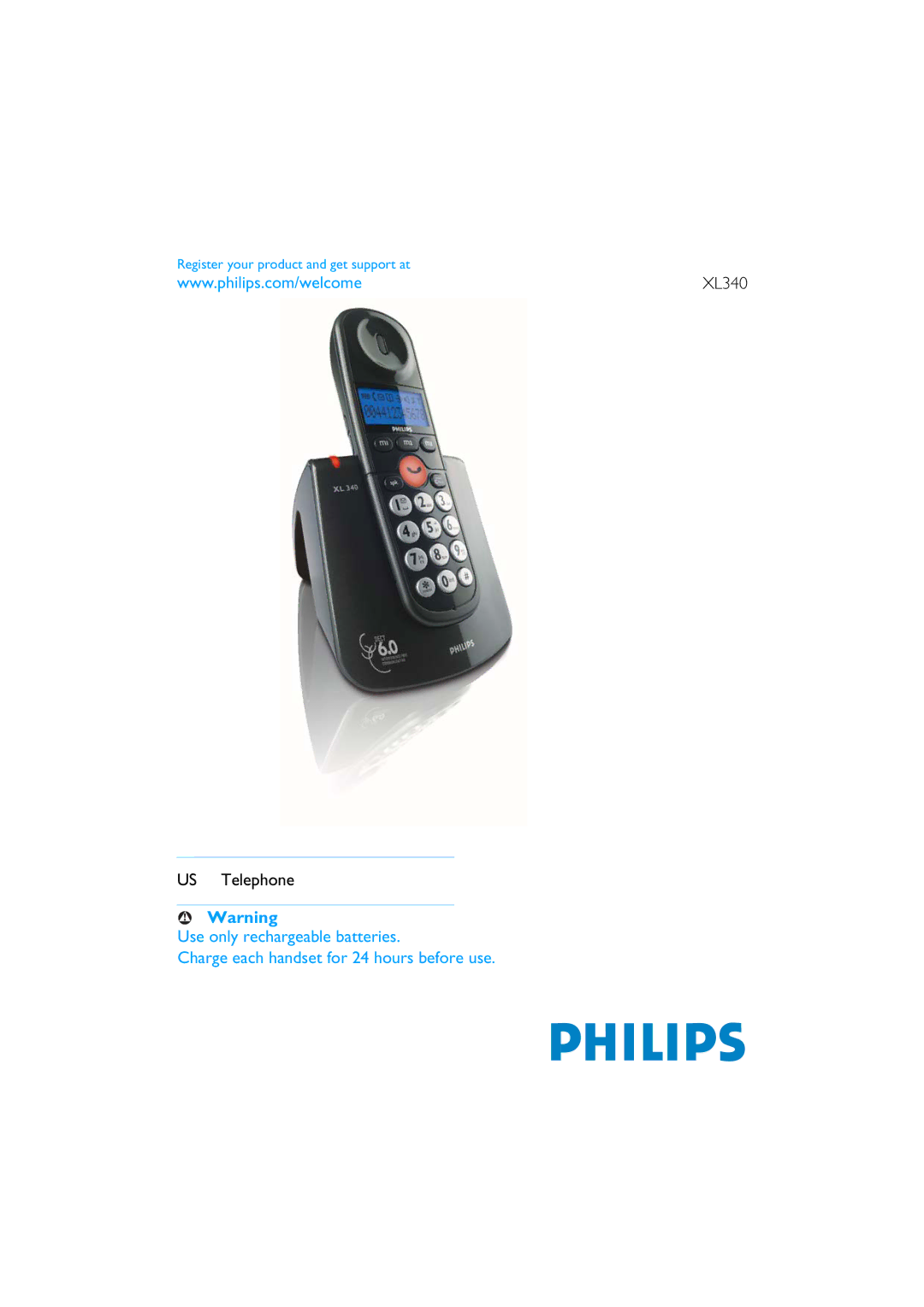 Philips XL3402 manual US Telephone 