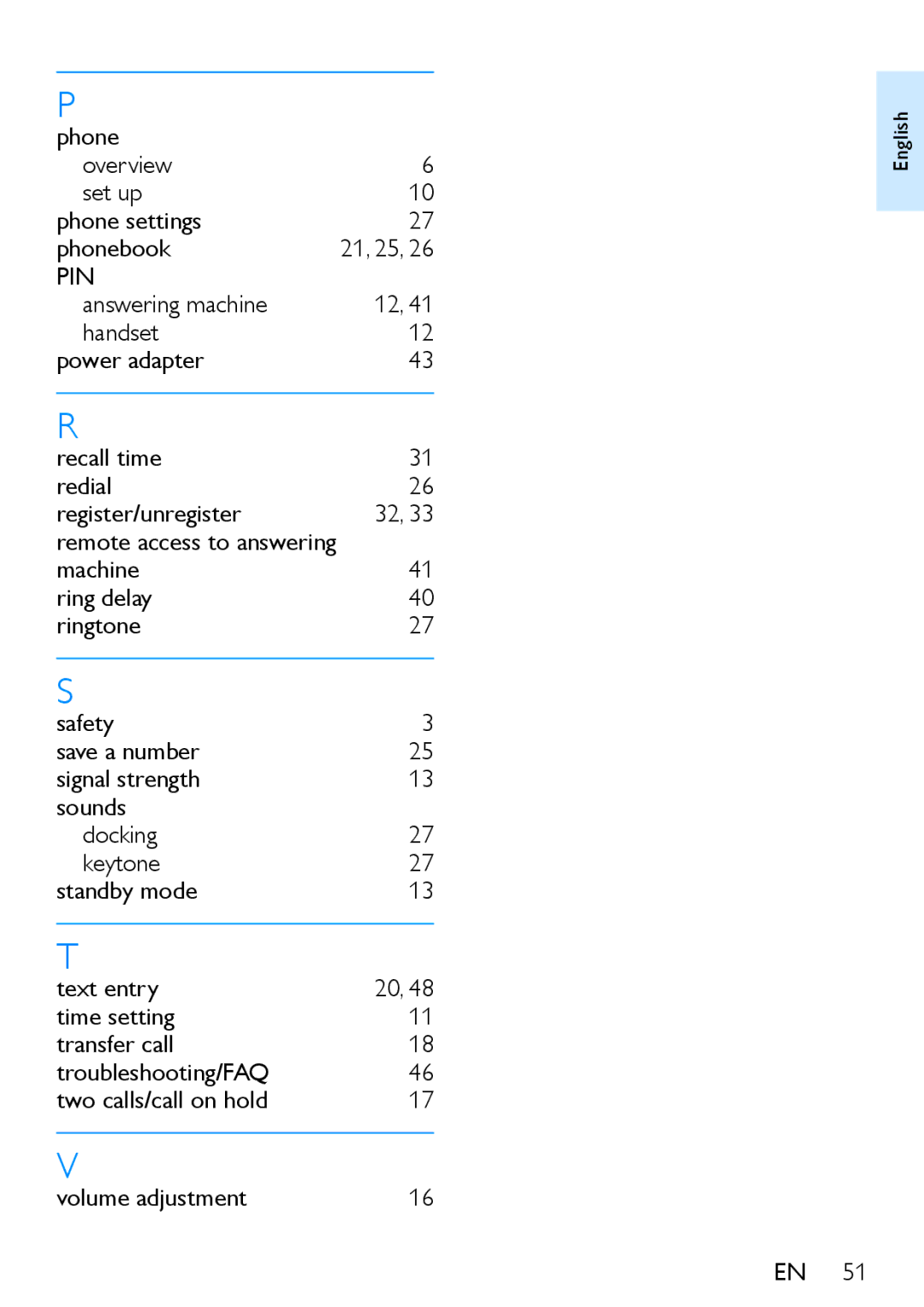 Philips XL390, XL395 user manual Phone Overview Set up Phone settings Phonebook 21, 25, Pin 