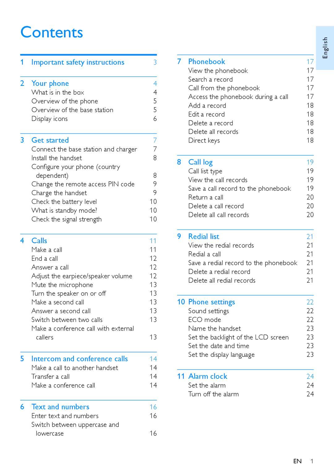 Philips XL390, XL395 user manual Contents 