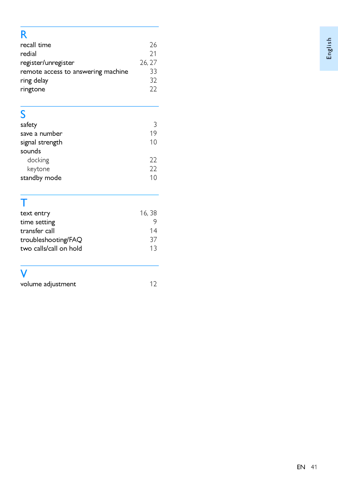 Philips XL390, XL395 user manual Recall time Redial Register/unregister 