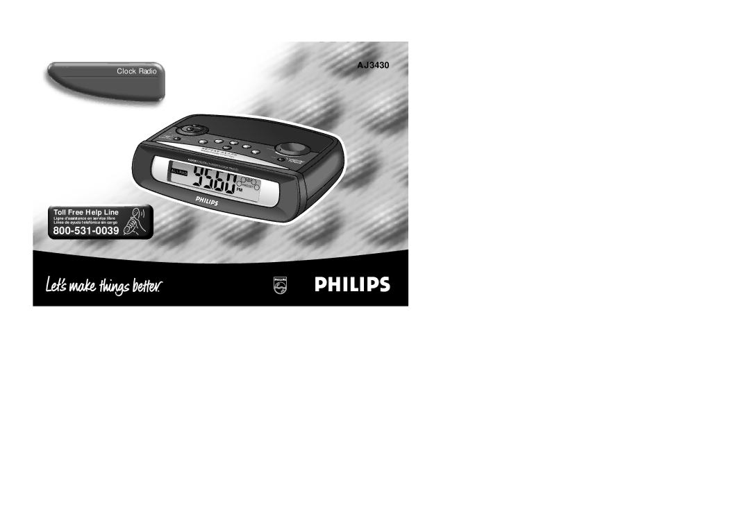 Philips XP AJ 3430 manual Clock Radio 