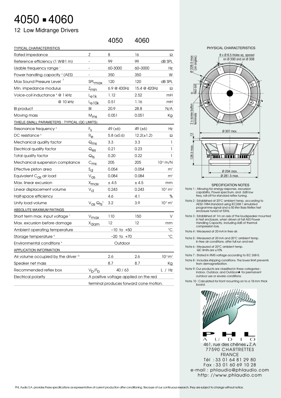 PHL Audio E30 specifications 4050 4060 