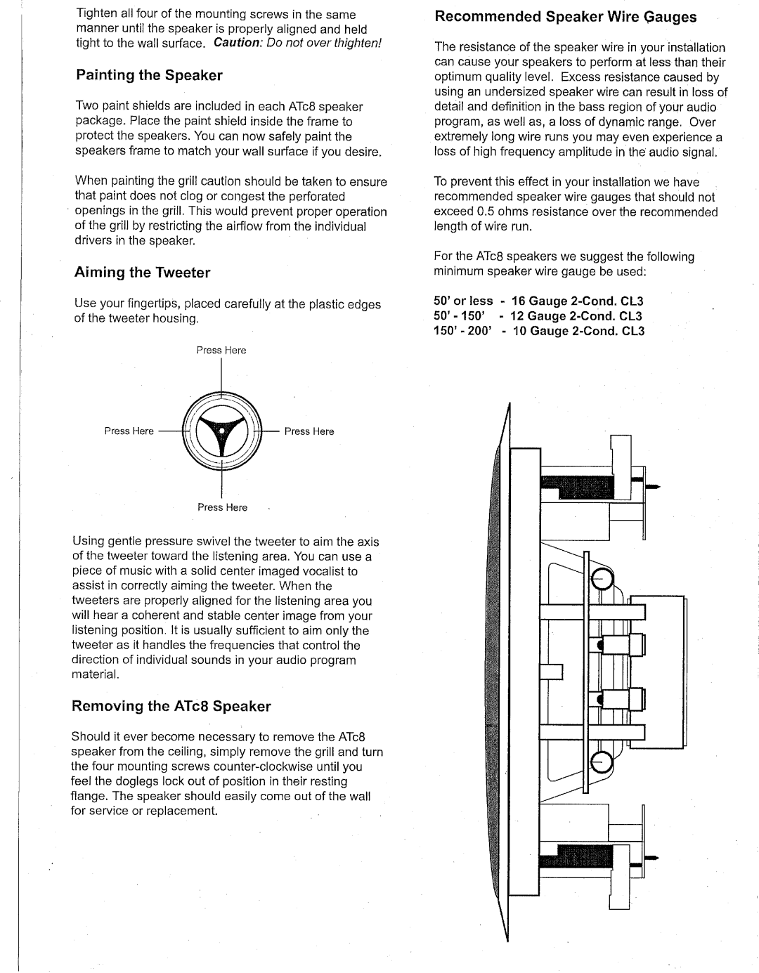 Phoenix Gold 8 2-Way In-Ceiling Speakers, ATc8 manual 