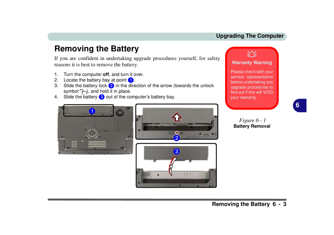 Phoenix Gold pmn manual Removing the Battery, Battery Removal 