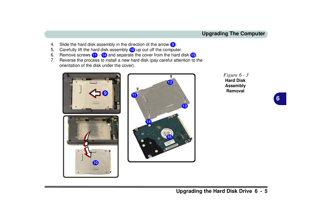 Phoenix Gold pmn manual Upgrading the Hard Disk Drive 6 