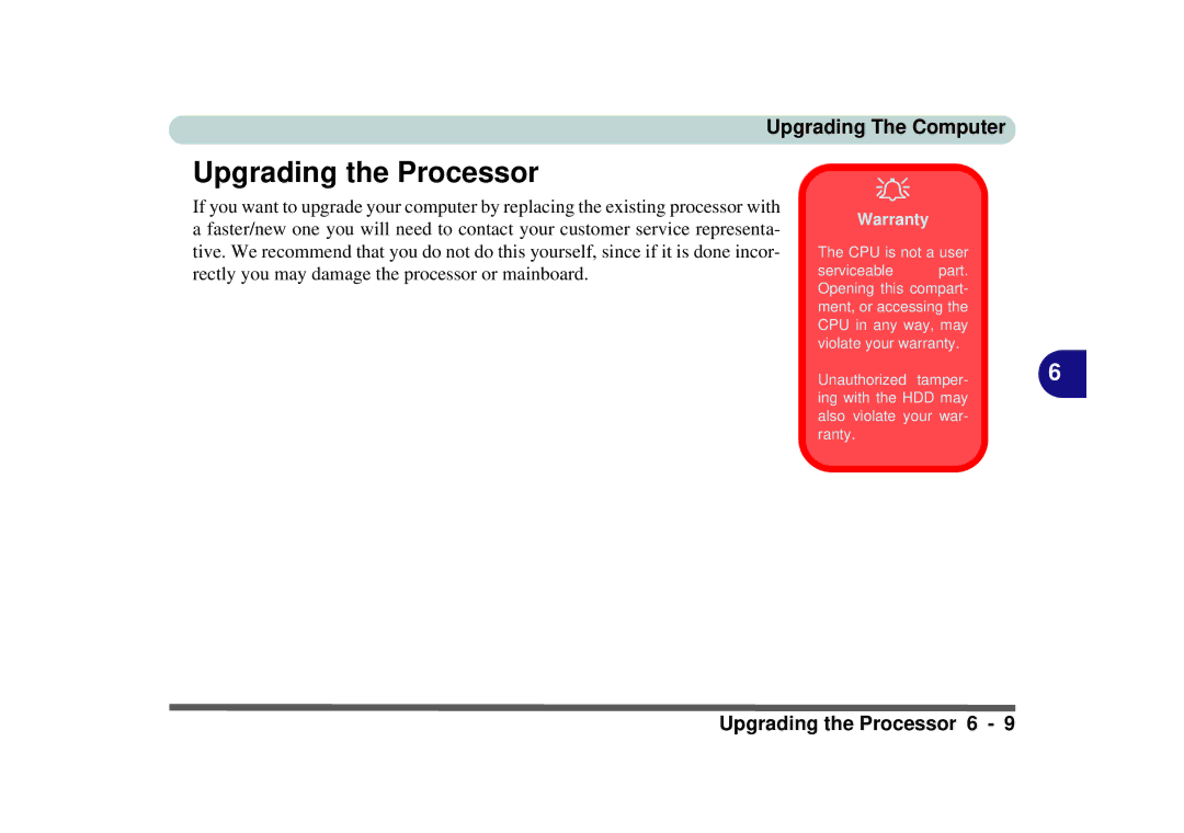 Phoenix Gold pmn manual Upgrading the Processor, Warranty 