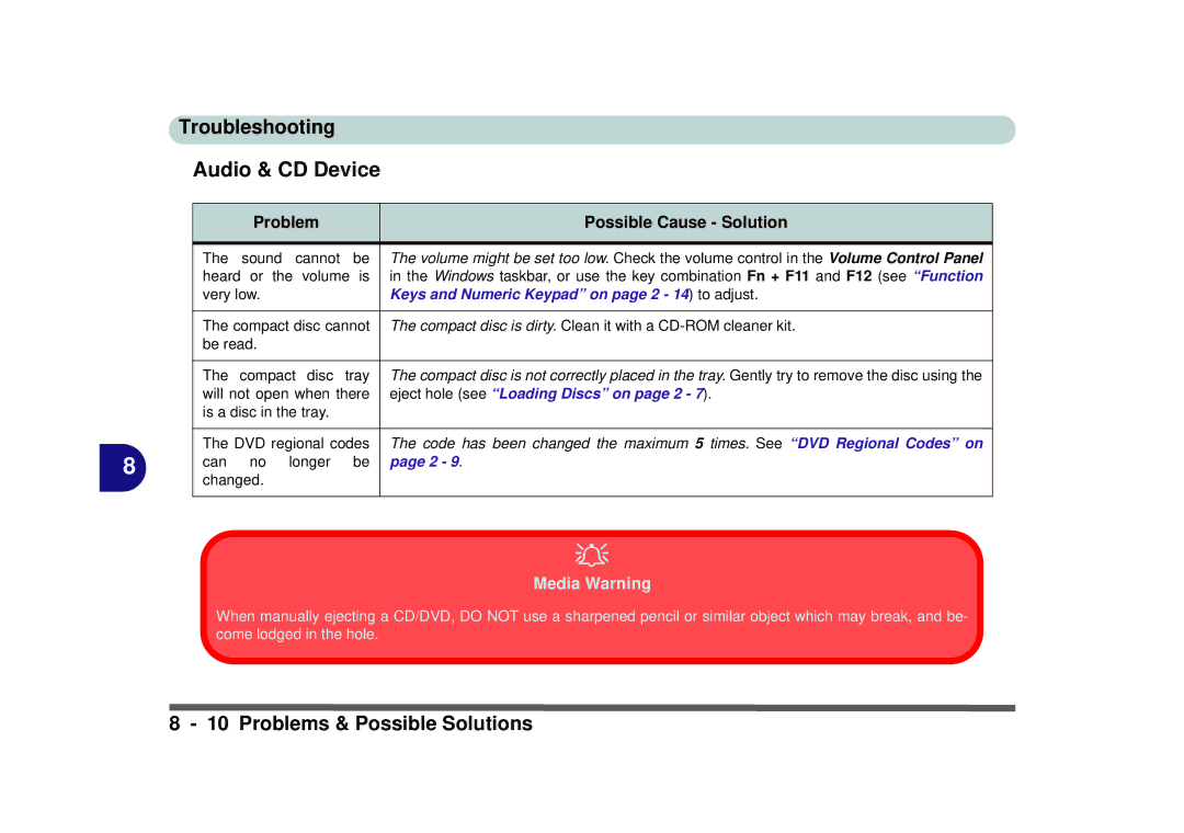 Phoenix Gold pmn manual Audio & CD Device, Media Warning 