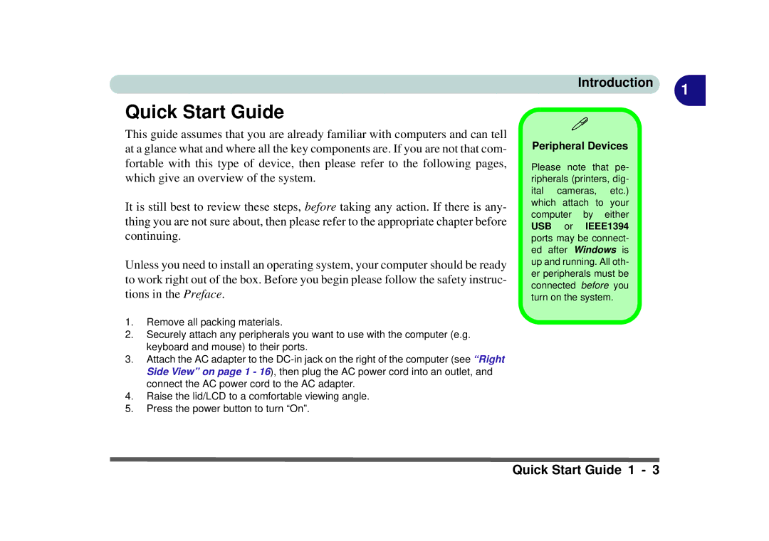 Phoenix Gold pmn manual Quick Start Guide, Peripheral Devices 