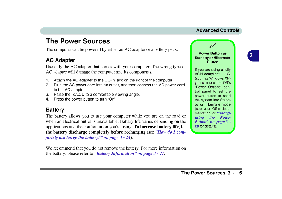 Phoenix Gold pmn manual Power Sources, AC Adapter, Battery, Power Button as 