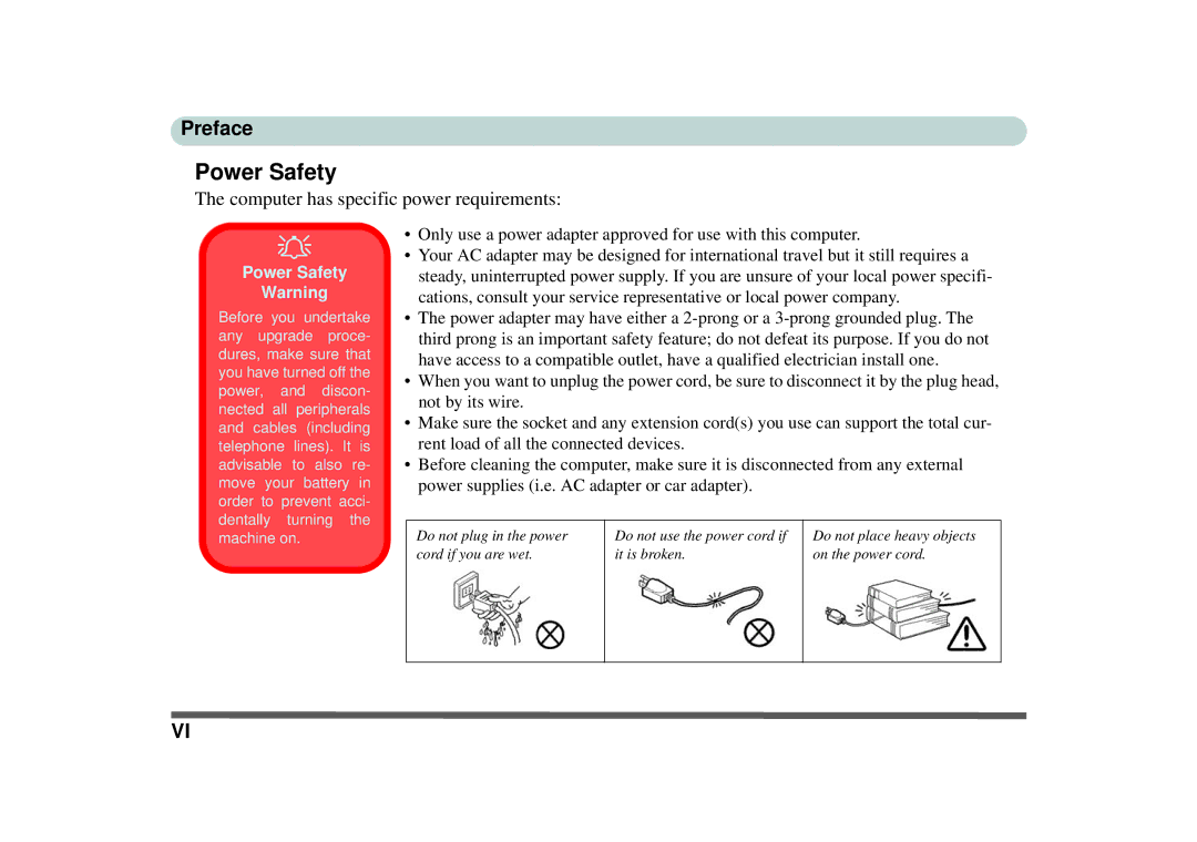 Phoenix Gold pmn manual Power Safety, Computer has specific power requirements 