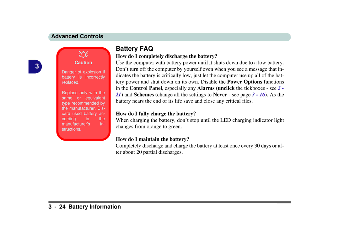 Phoenix Gold pmn manual Battery FAQ, How do I completely discharge the battery? 