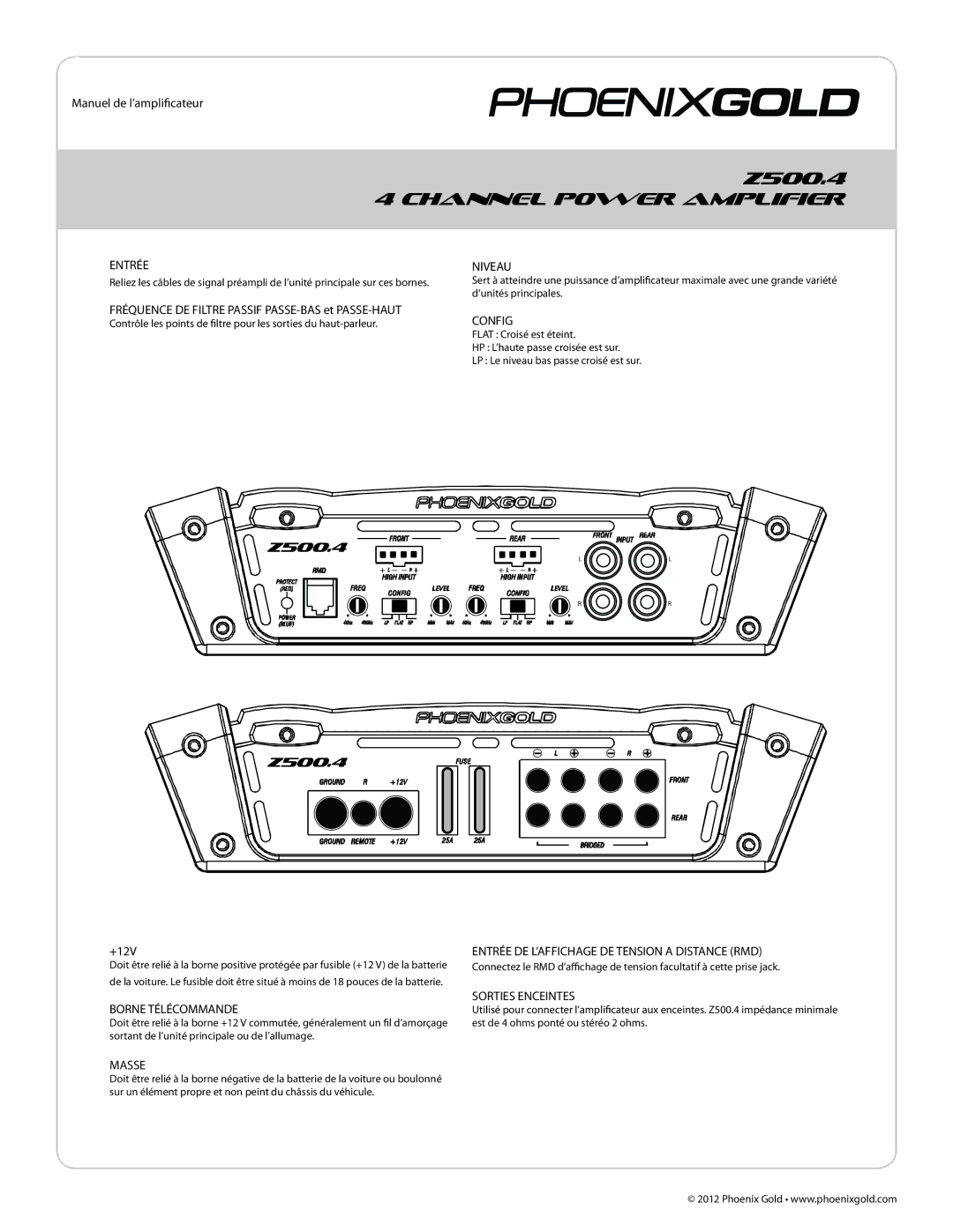 Phoenix Gold Z500.4, Z250.2, Z500.1 manual 