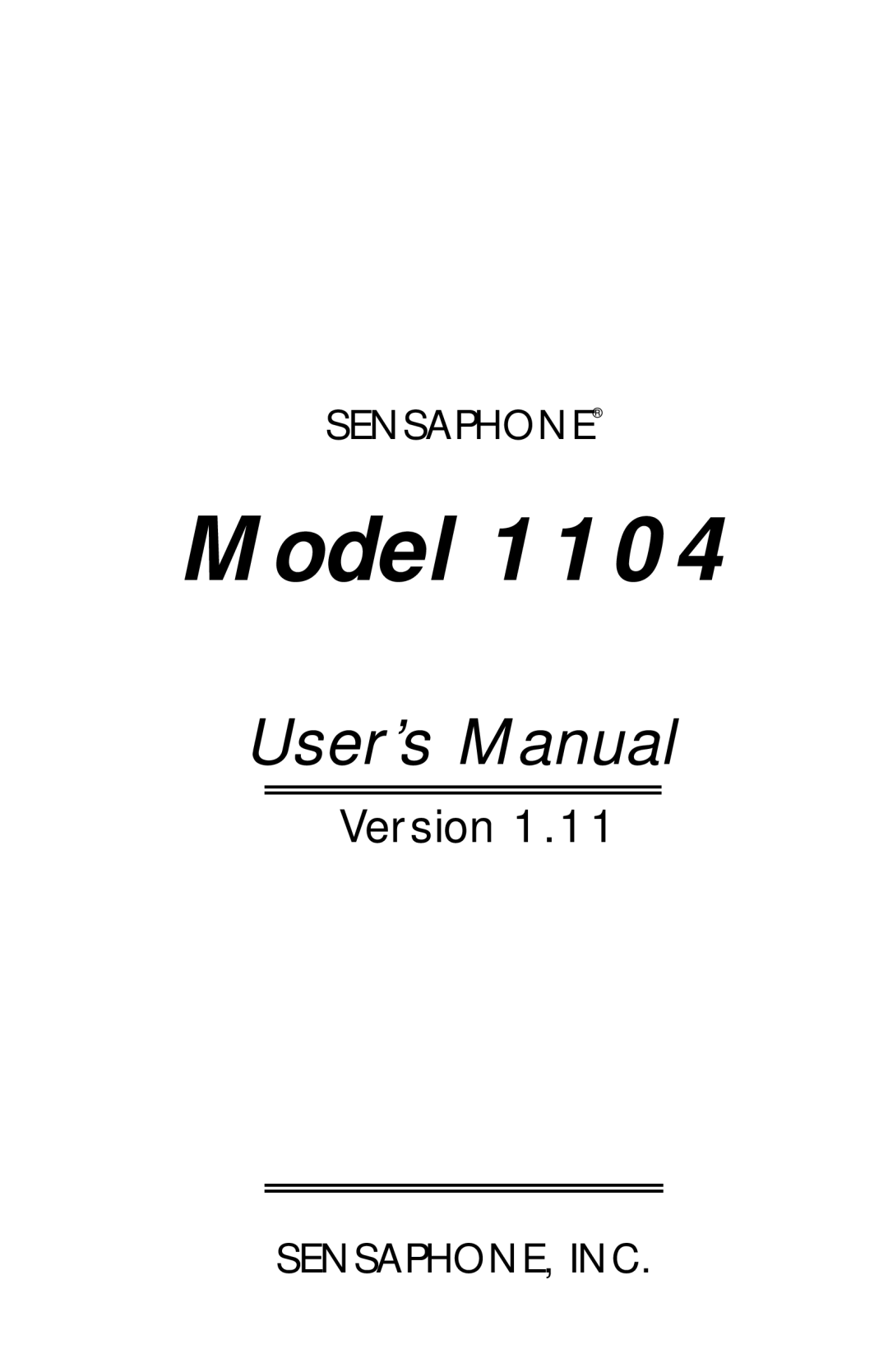 Phonetics 1104 user manual Model 