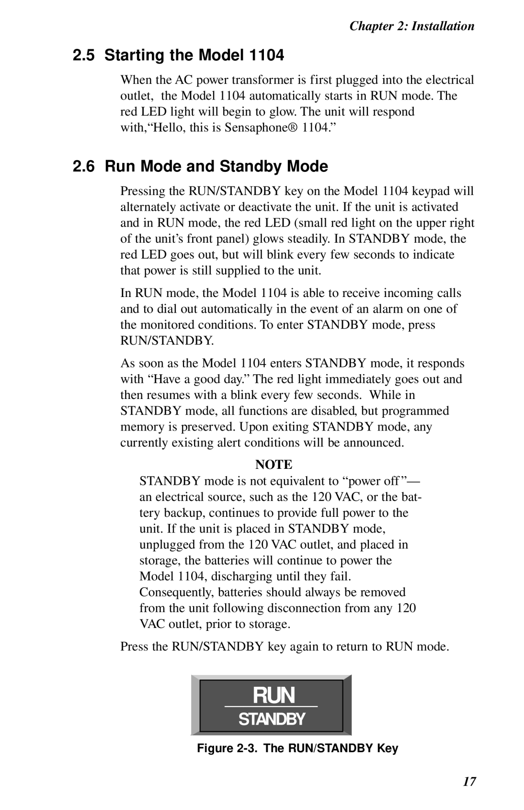 Phonetics 1104 user manual Run 