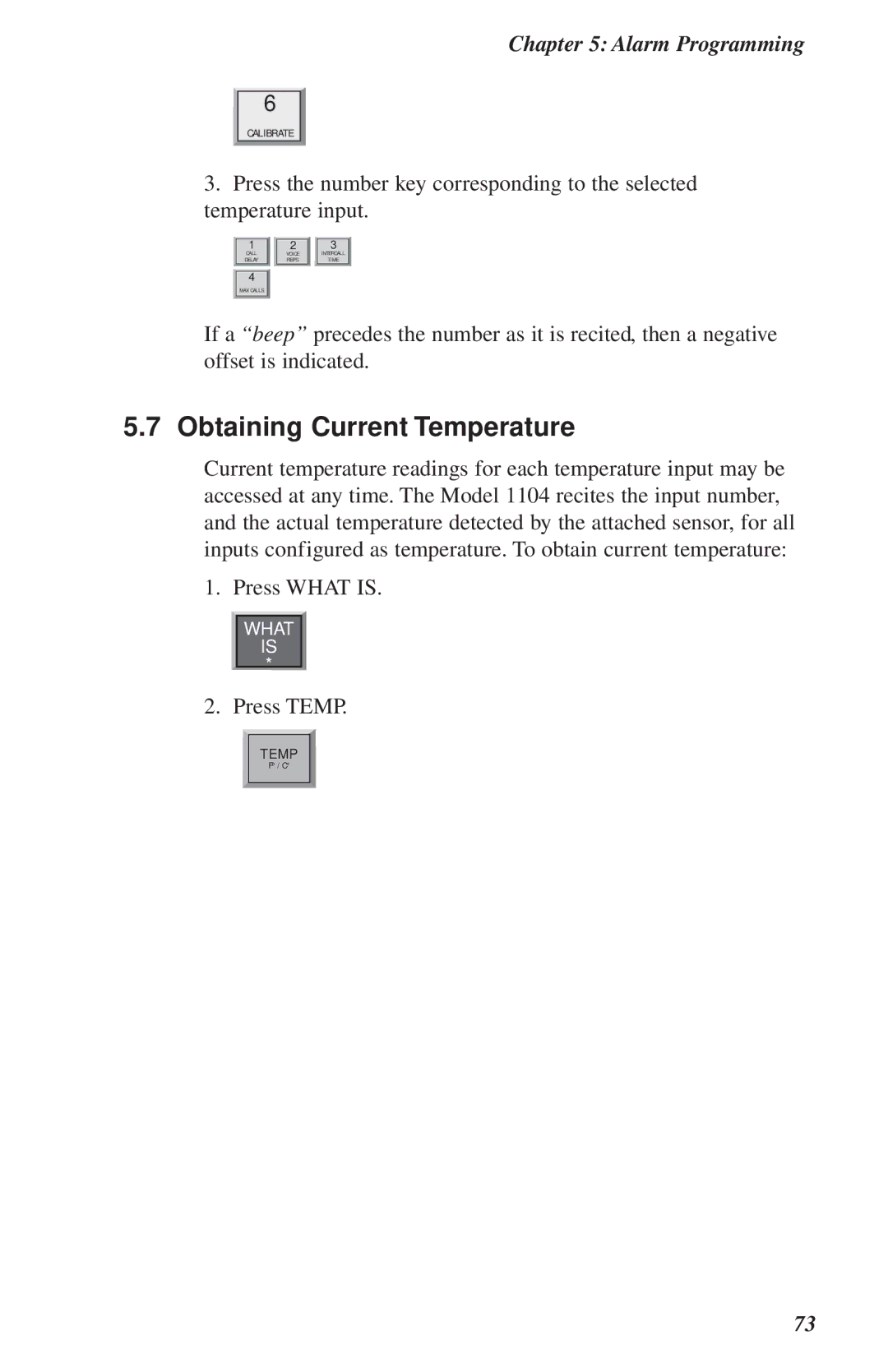 Phonetics 1104 user manual Obtaining Current Temperature 