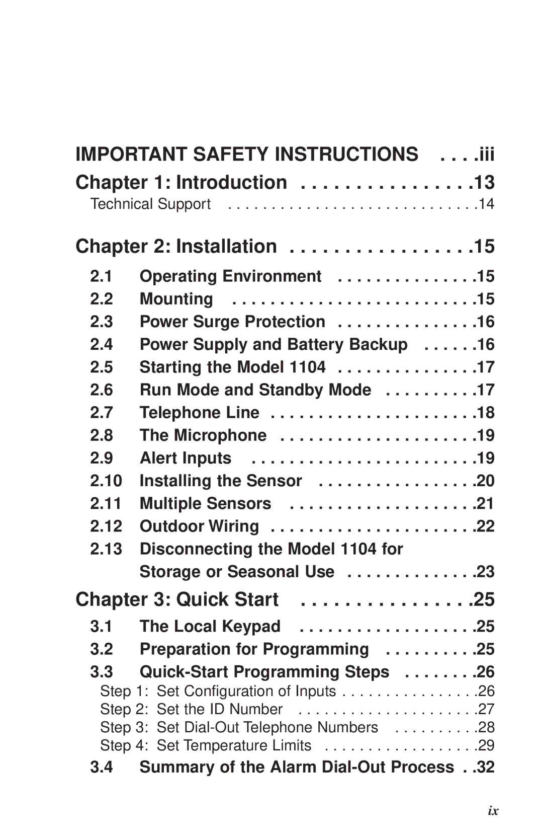 Phonetics 1104 user manual Summary of the Alarm Dial-Out Process, Technical Support 