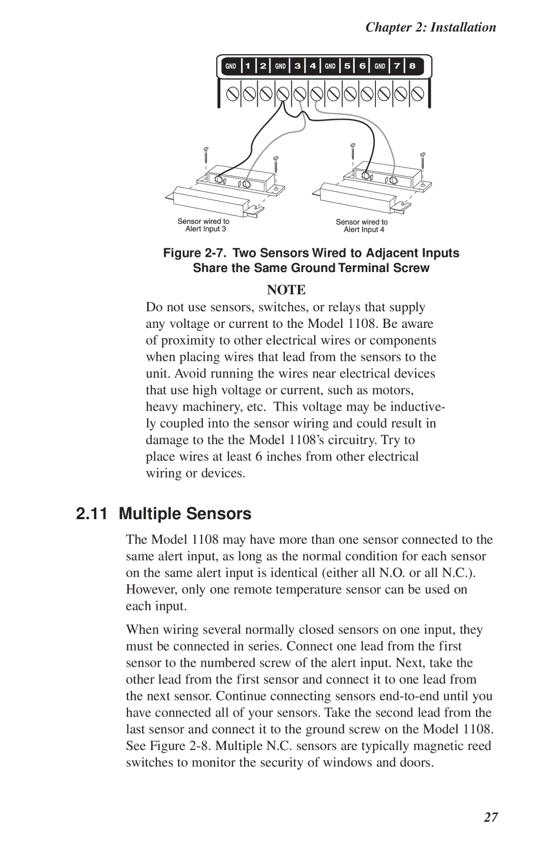 Phonetics 1108 user manual Multiple Sensors 