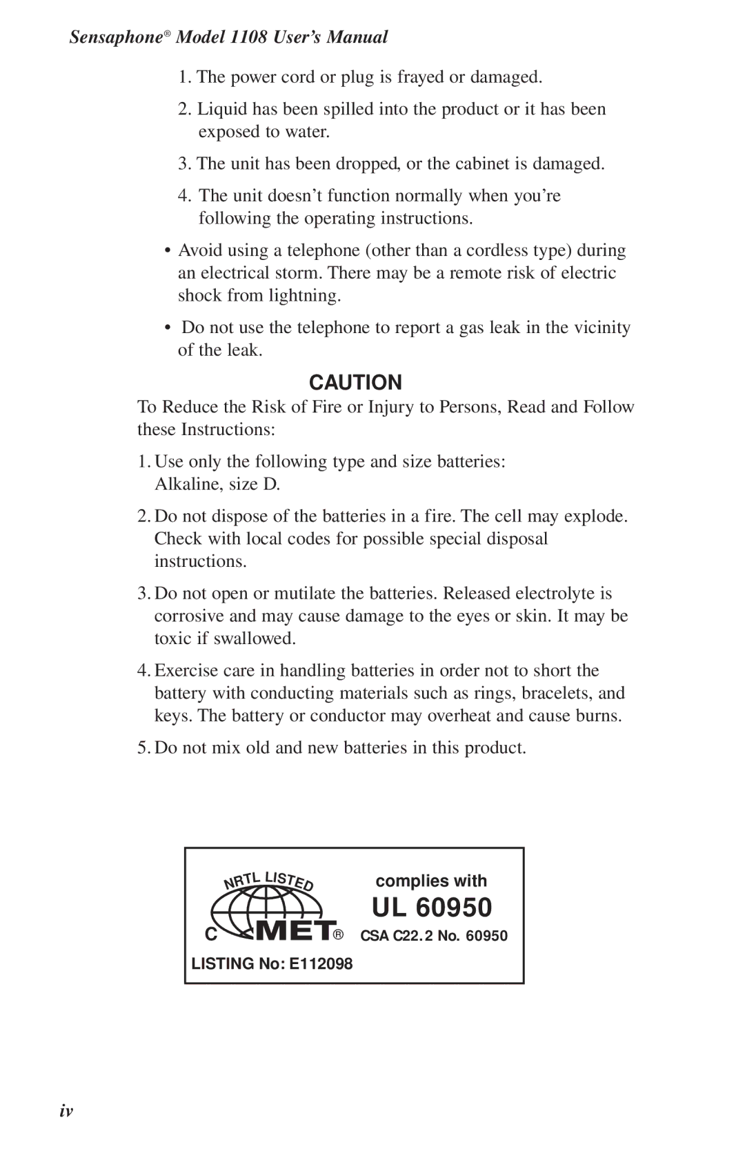 Phonetics user manual Sensaphone Model 1108 User’s Manual 