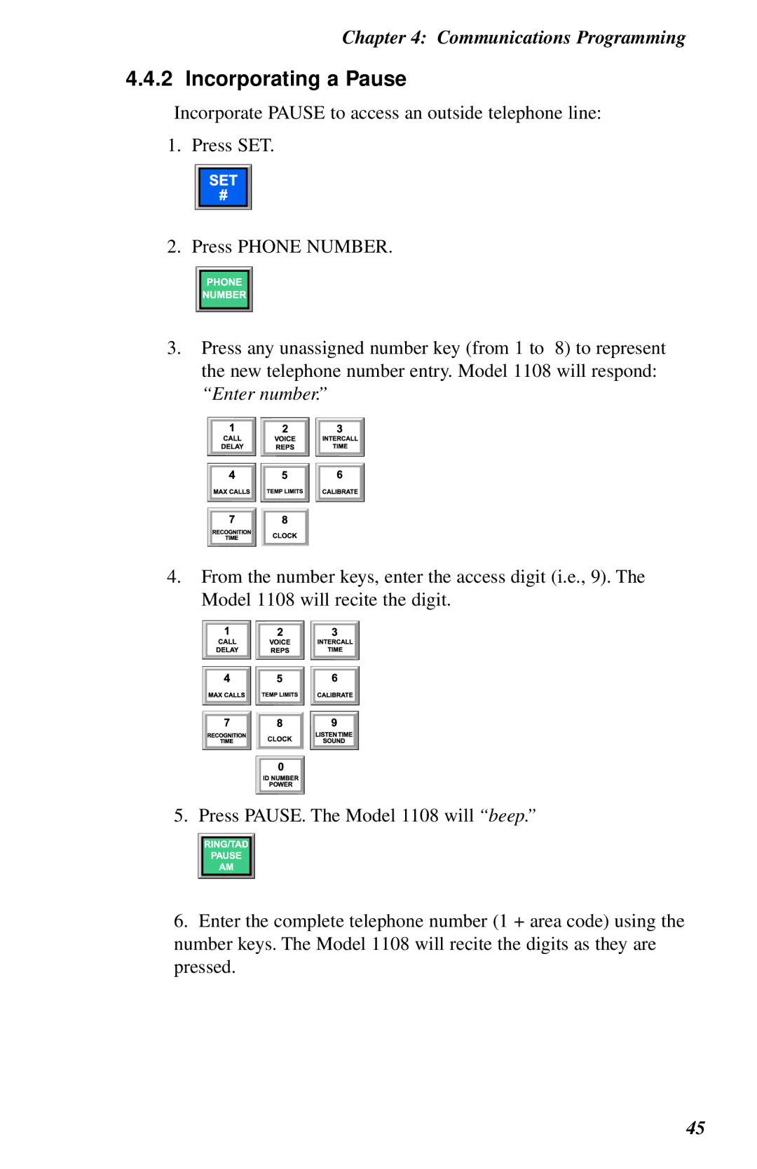 Phonetics 1108 user manual Incorporating a Pause 