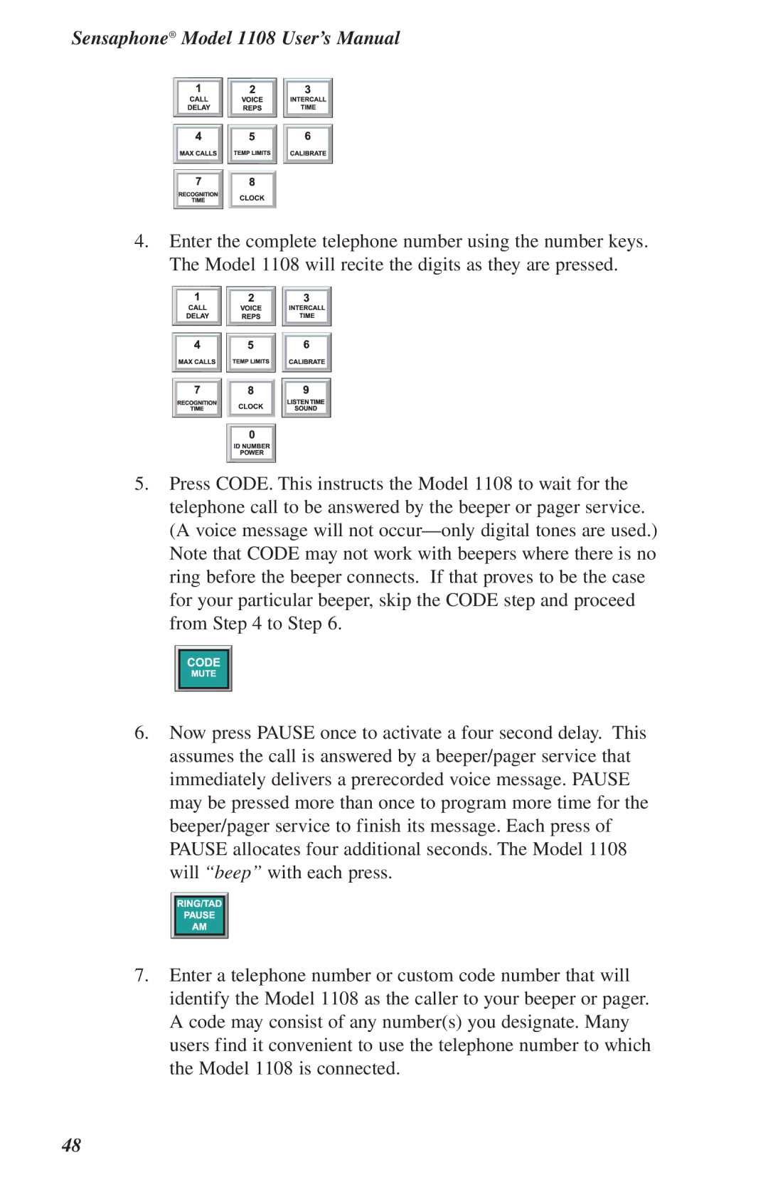 Phonetics user manual Sensaphone Model 1108 User’s Manual 