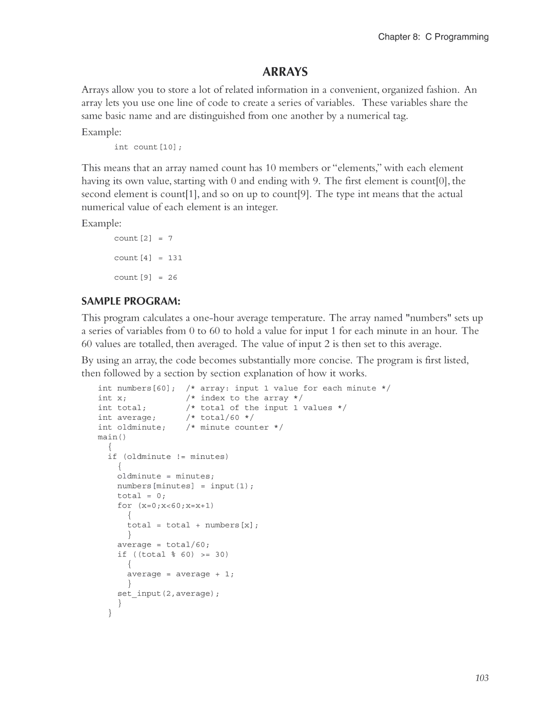 Phonetics 5000, 5100 manual Arrays, Sample Program 