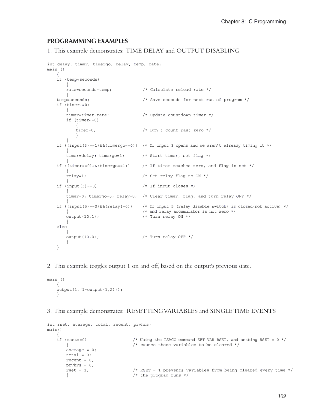 Phonetics 5000, 5100 manual Programming Examples, This example demonstrates Time Delay and Output Disabling 