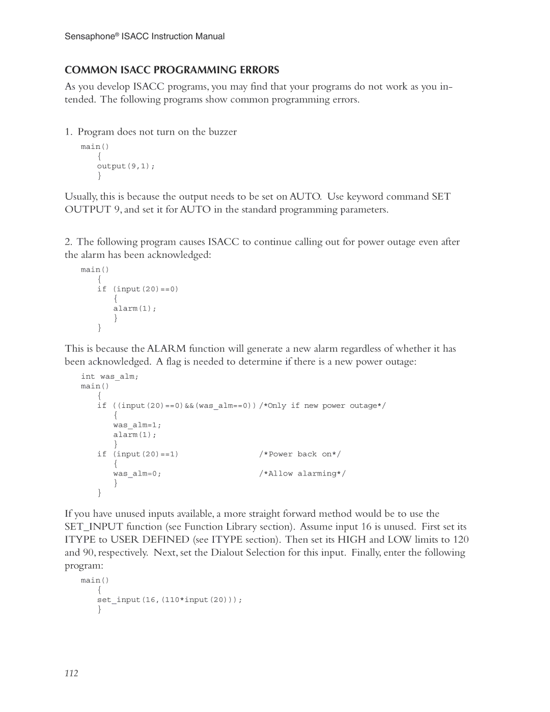 Phonetics 5100, 5000 manual Common Isacc Programming Errors 