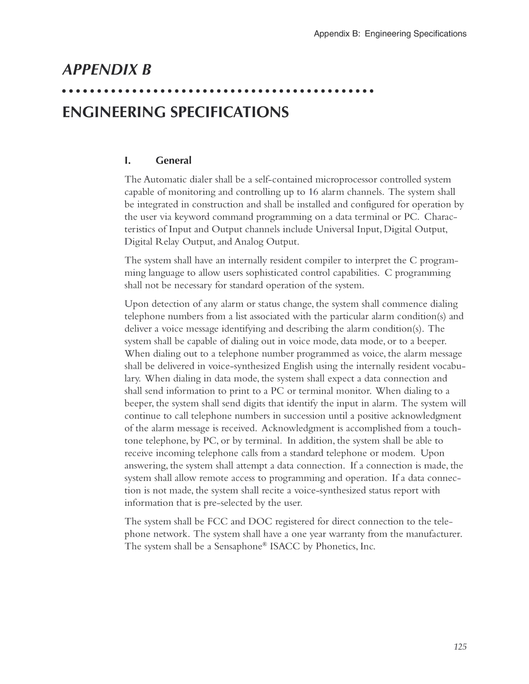 Phonetics 5000, 5100 manual Appendix B 