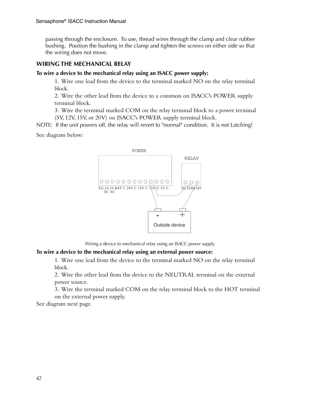 Phonetics 5100, 5000 manual Wiring the Mechanical Relay 