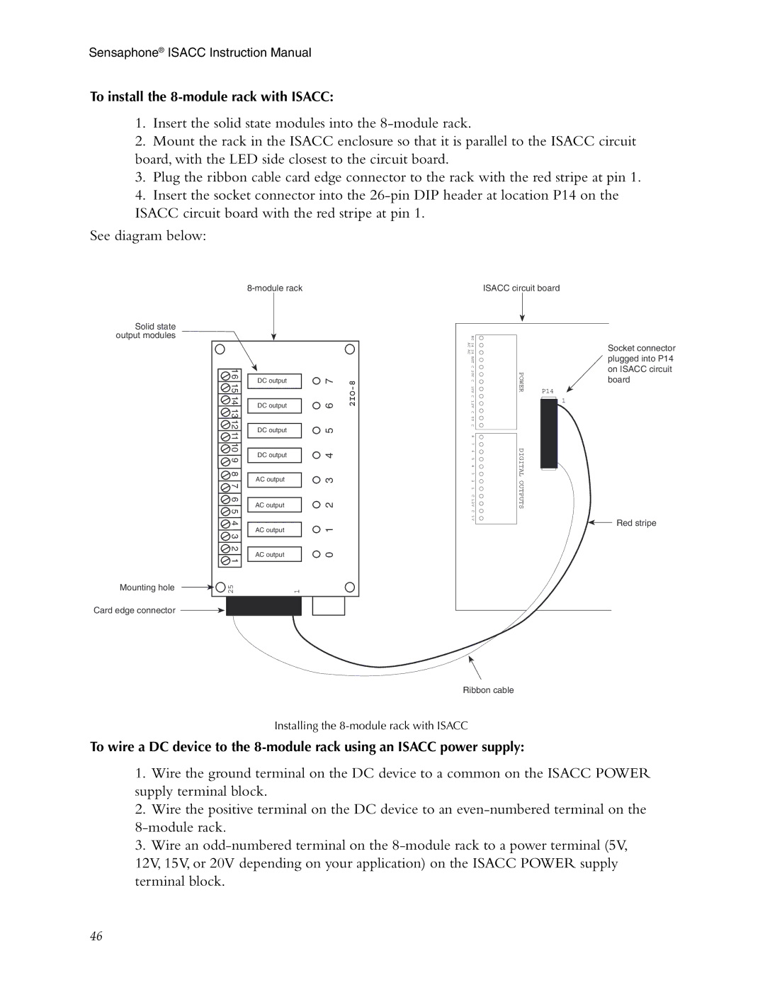 Phonetics 5100, 5000 manual To install the 8-module rack with Isacc 