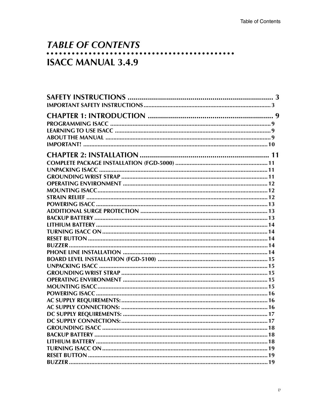 Phonetics 5000, 5100 manual Table of Contents 